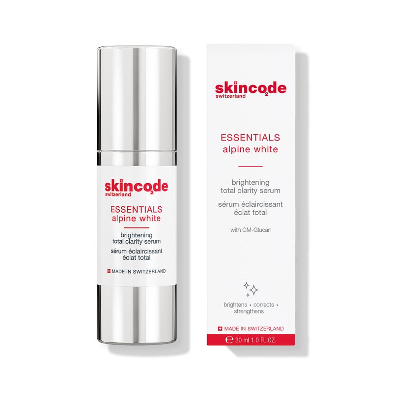 Skincode سيروم سكينكود إيسينشالز ألباين وايت لتفتيح البشرة - سيروم مرطب ومضيء للبقع الداكنة مع CM-غلوكان، نياسيناميد ونباتات الألب Swiss، لجميع أنواع البشرة (1.0 أونصة / 30 مل) - Image 1